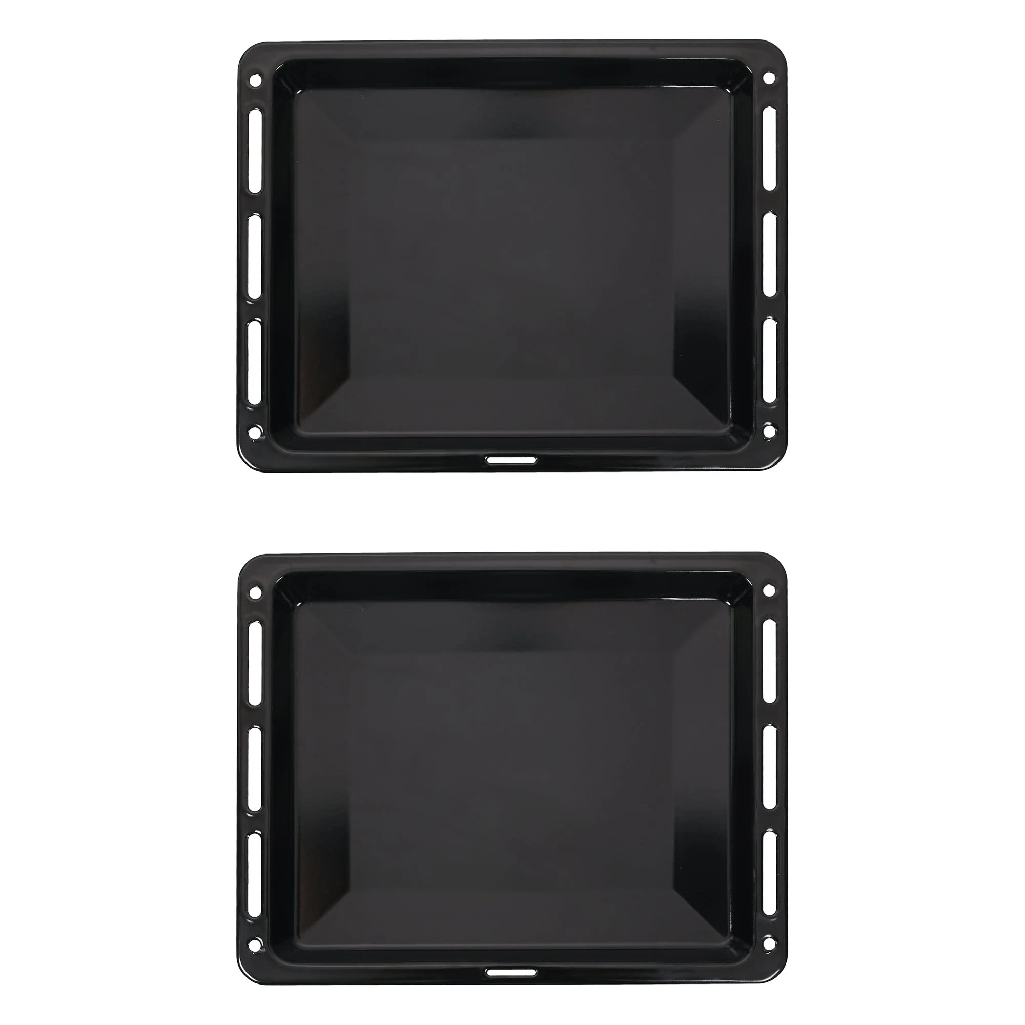 Null ICQN 460 X 375 X 30 Mm Backblech Set | Passend Für Bosch Siemens Neff Constructa | 2er Emaillierte Fettpfanne Für Backofen | Kratzfest & Rosfrei | 46