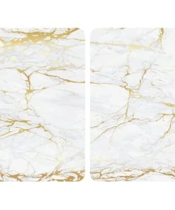 WENKO Herdabdeckplatten Universal Marmor Gold 2er Set