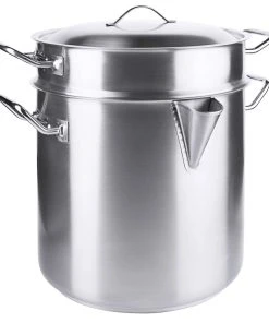 Contacto Simmertopf, Edelstahl Ø 24 Cm, 6 L, Induktionsgeeignet, Mit Deckel, Messstab Und Einfülltrichter -HENDI-Geschäft c9be5734 d4b1 47a6 803a 40996f331956 1