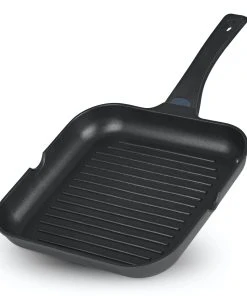 Null N8WERK Aluguss-Grillpfanne In Der Midnight Edition - 28 Cm - Farbwechsel-Temperaturanzeige