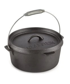 Klarstein Hotrod 85 Dutch Oven BBQ-Topf 9 Qt / 8,5 Liter Gusseisen Schwarz Schwarz