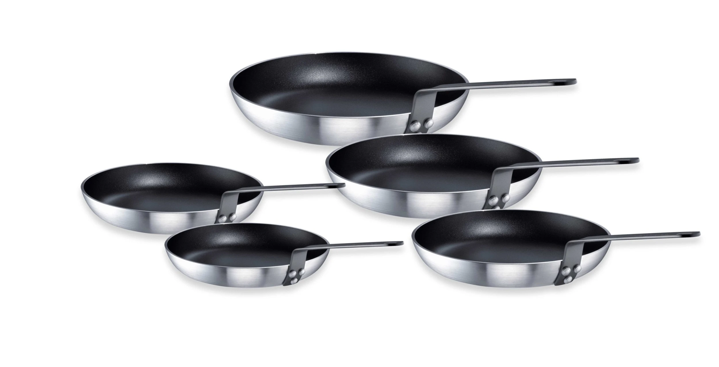 Null Michelino Pfannen-Set 3-tlg. Lara Modern 20-28Ø Induktions-Bratpfannen Abgerundeten Kanten, Grau – Bild 7