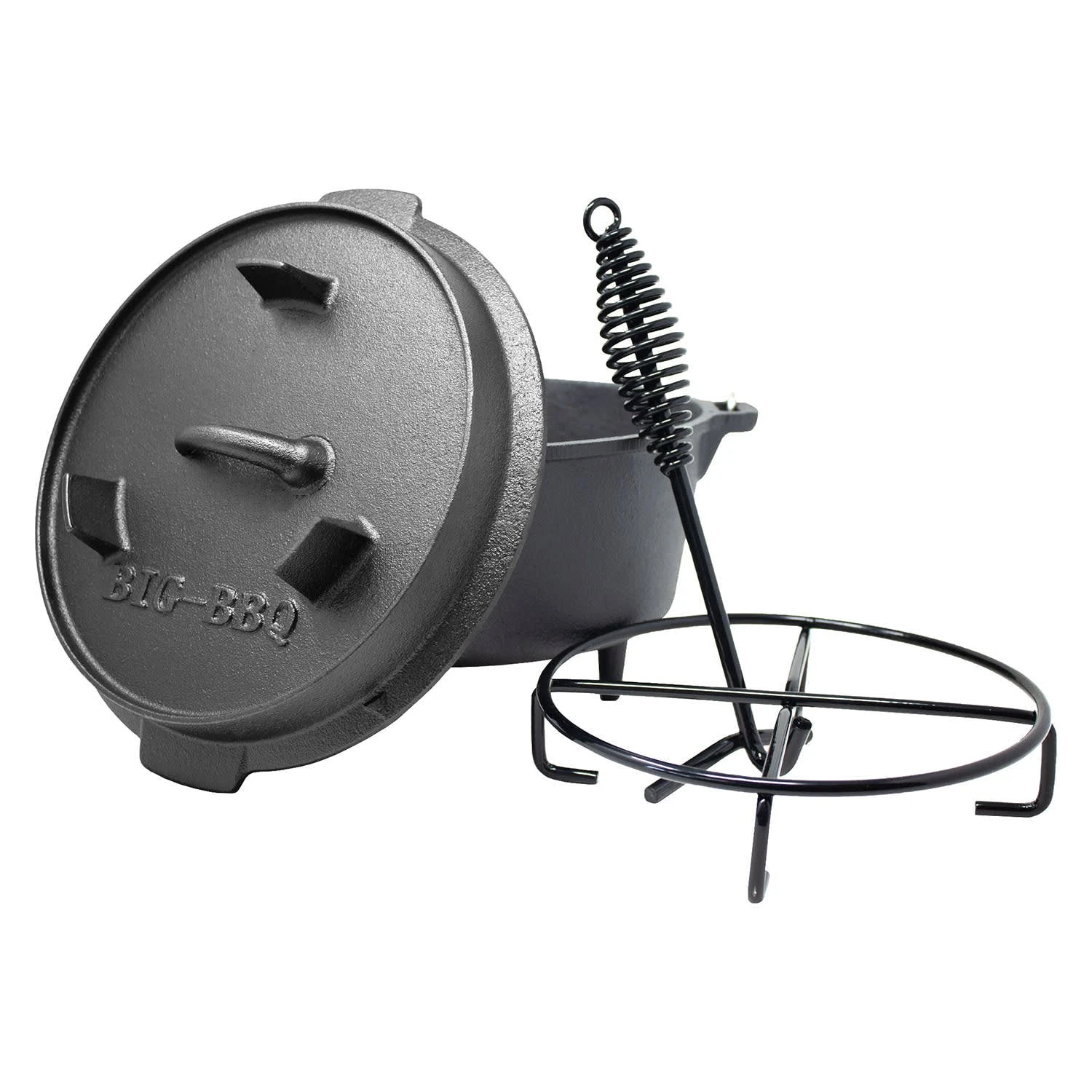 Klarstein Guernsey Premium Dutch Oven 12.0 BBQ-Topf Gusseisen Standfüße Größe XL / 12 Qt Schwarz – Bild 4