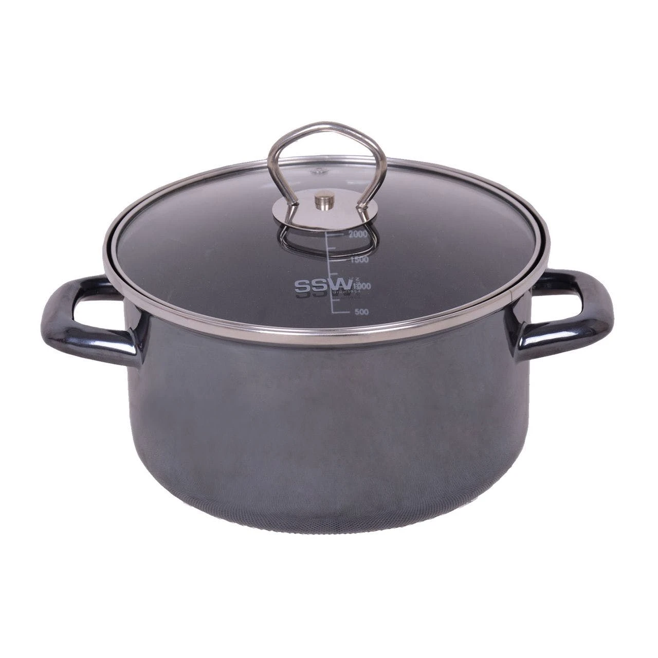 Null SSW Black Tiger Kochtopf Mit Deckel, Emailliert, Edelstahlgriffe, Ø 24 Cm, 6,1 L 4 Null SSW Black Tiger Kochtopf Mit Deckel, Emailliert, Edelstahlgriffe, Ø 24 Cm, 6,1 L – Bild 2