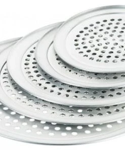 Contacto 5x Gelochtes Pizzablech Aus 1 Mm Aluminium, Loch-Ø: 11 Mm, Nicht Spülmaschinengeeignet, Für