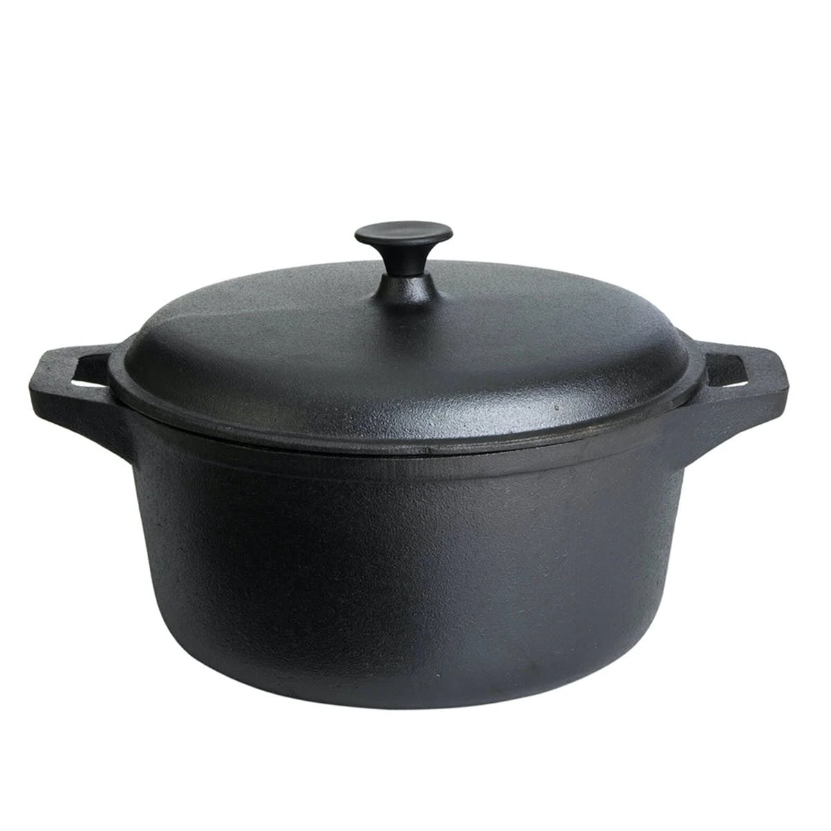 Null Gusstopf Mit Deckel Feuertopf Schmortopf Gusseisen D: 24cm 4,1Liter 2 Henkel – Bild 2