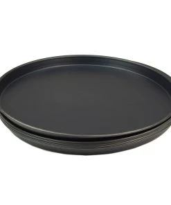 Gvk-eco 5 Stück Pizzablech Rund Aus Blaublech Ø 40cm Schwere Profiqualität