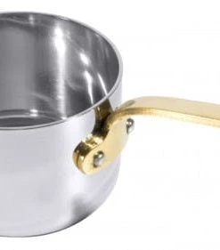 Contacto 2x Stielkasserolle 7 Cm, Tief Edelstahl Mit Messinggriff