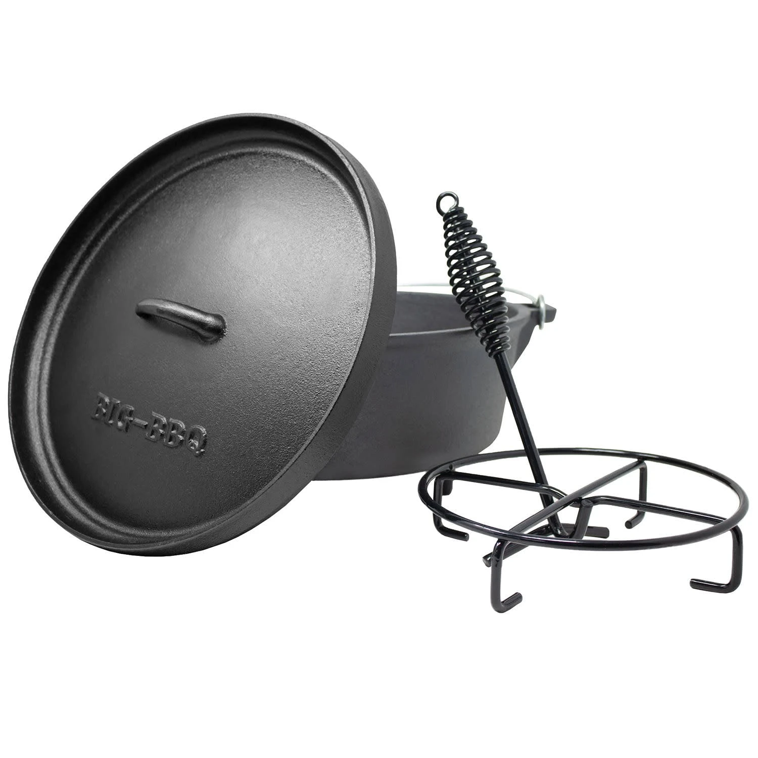 Klarstein Galloway Dutch Oven 12.0 BBQ-Topf Gusseisen Standfüße Größe XL / 12 Qt Schwarz – Bild 5