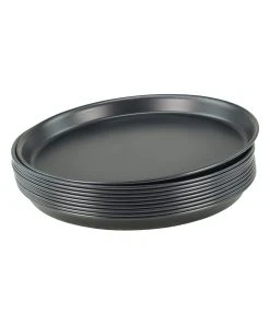 Gvk-eco 10 Stück Pizzablech Rund Aus Blaublech Ø 22 Cm Schwere Profiqualität