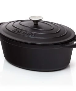 Null BBQ-Nerd© Bräter Mit Deckel (oval, 33x26 Cm) aus Gusseisen 6,4 L | Bratentopf Kochtopf Gusseisentopf Schmortopf | Cocotte Zum Langsamen Garen -HENDI-Geschäft f635d6ce d7fe 4e87 a386 721816586565