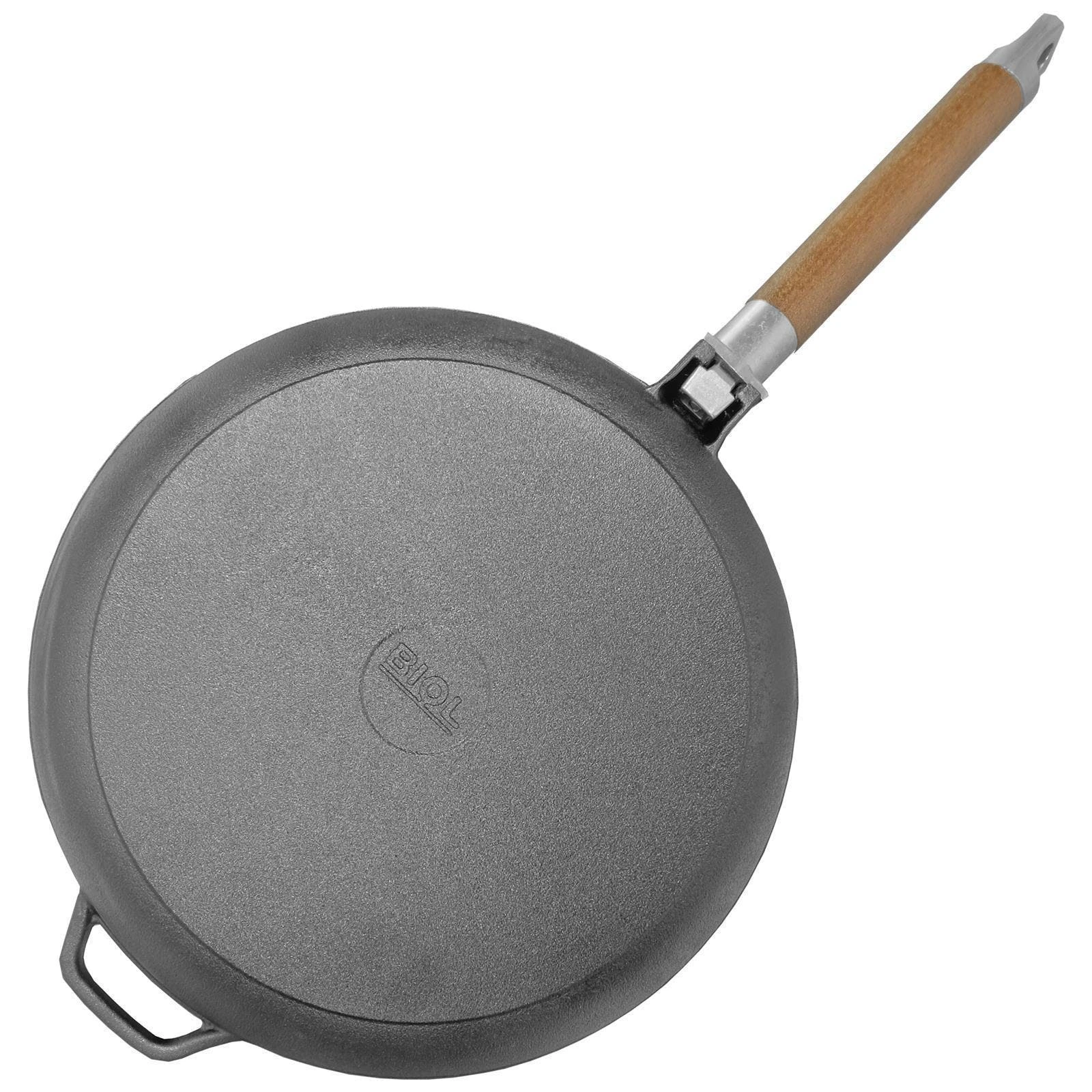 Null Gusseisenpfanne 22 Cm Gußeisenpfanne Mit Abnehmbarem Holzgriff Pfanne Aus Gusseisen – Bild 7