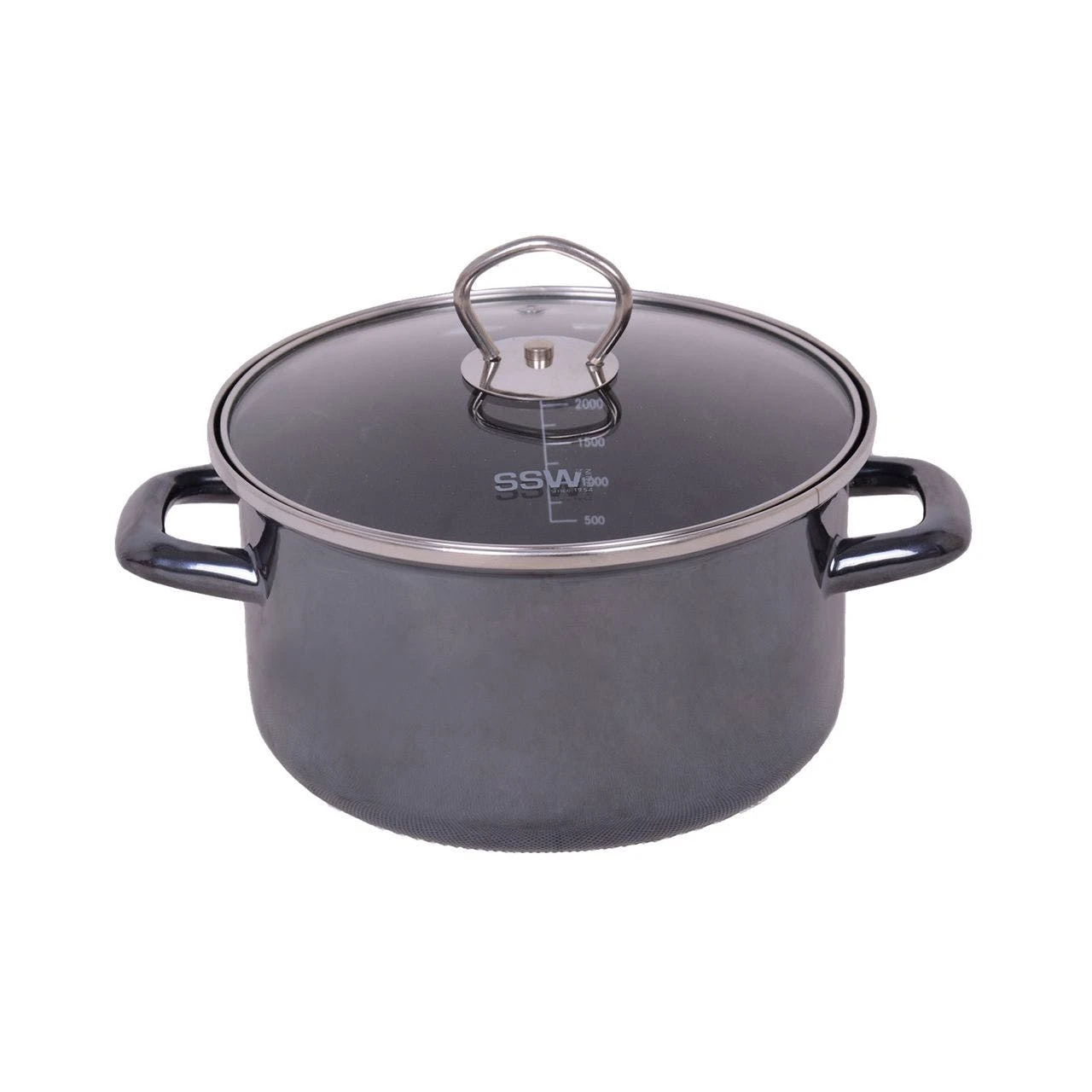 Null SSW Black Tiger Kochtopf Mit Deckel, Emailliert, Edelstahlgriffe, Ø 24 Cm, 6,1 L 5 Null SSW Black Tiger Kochtopf Mit Deckel, Emailliert, Edelstahlgriffe, Ø 24 Cm, 6,1 L – Bild 3