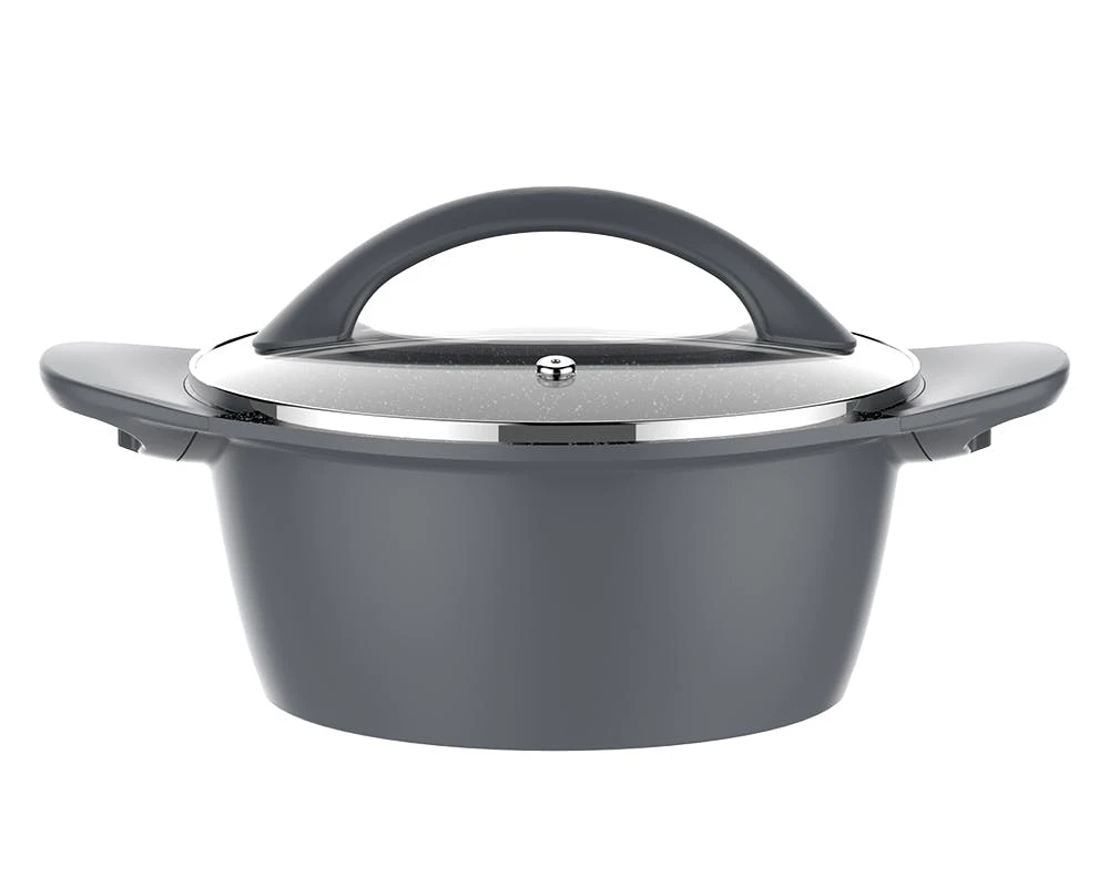 Null Schäfer Aluguss Schmortopf Mit Glasdeckel,silber Ø20cm 2.4L Aluminium Kochtopf Antihaft Beschichtung 5 Null Schäfer Aluguss Schmortopf Mit Glasdeckel,silber Ø20cm 2.4L Aluminium Kochtopf Antihaft Beschichtung – Bild 3
