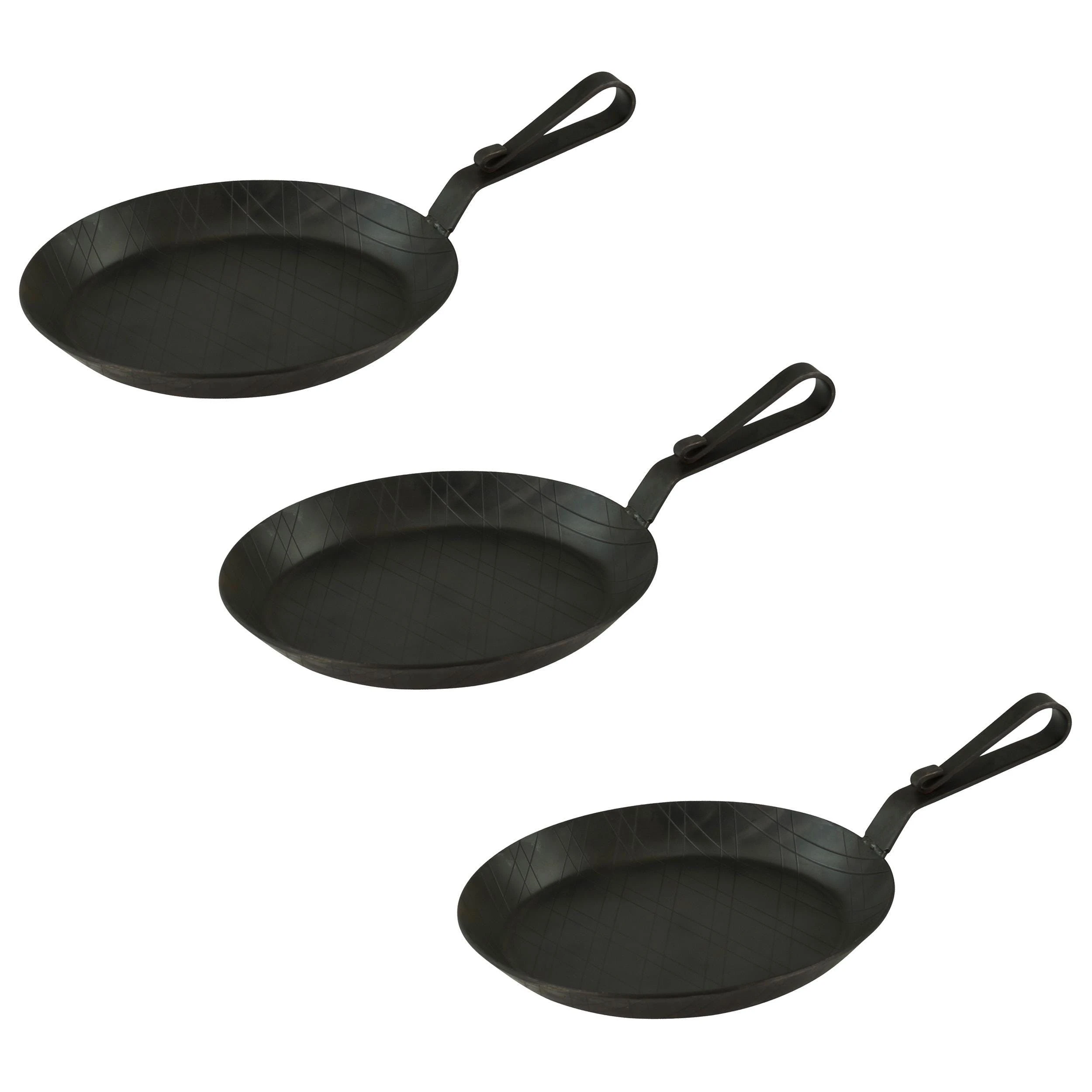 Gvk-eco Servierpfanne Aus Schmiedeeisen Mit Gebogenem Hakenstiel Ø 24 Cm 3 Stück