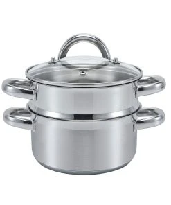 Null SSW Vitalo Dampfgarer Dampfkochtopf Kochtopf Edelstahl Ø 16 Cm 1,6 L 3-teilig