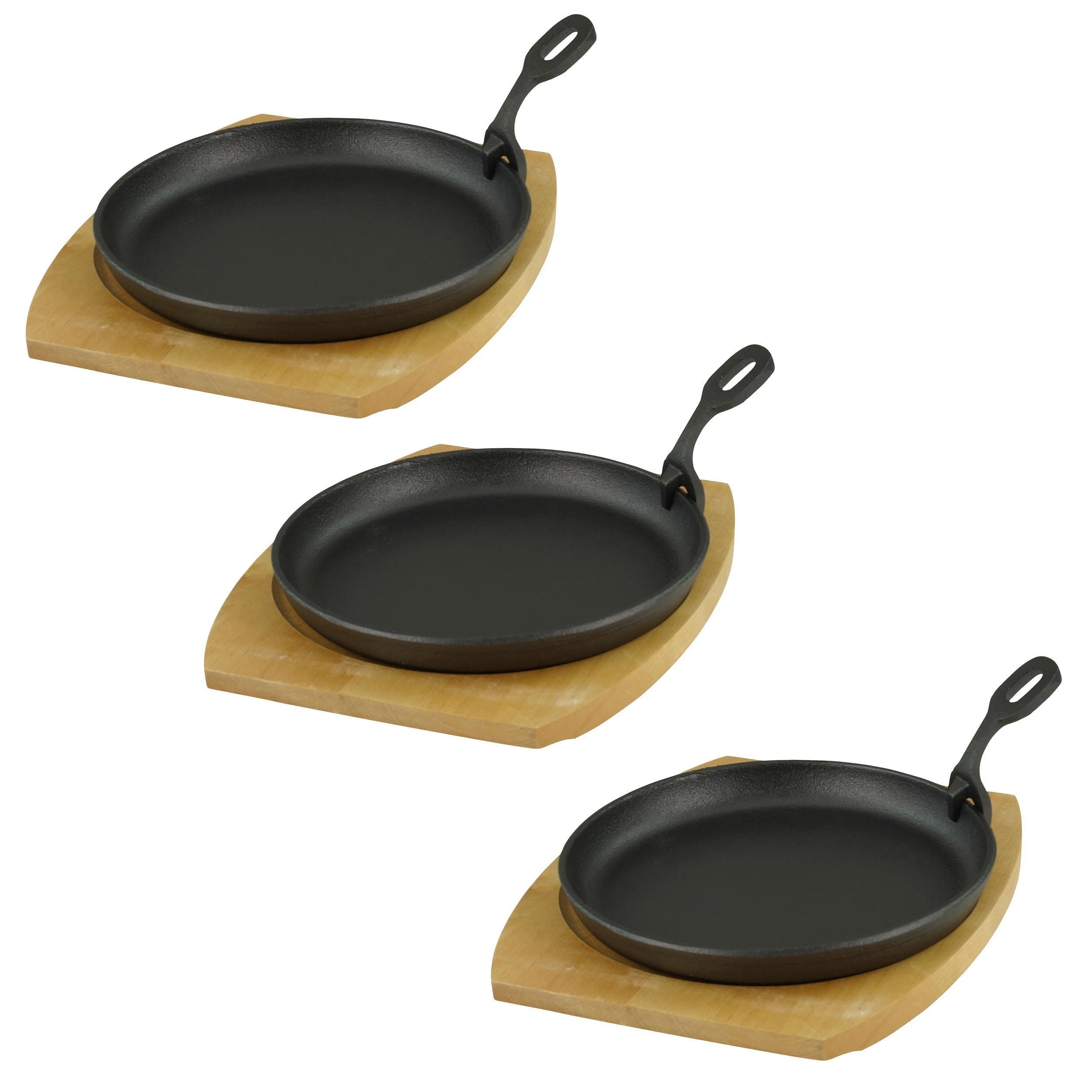 Gvk-eco Servierpfanne Mit Holzuntersetzer Ø 22cm, Gusseisen 1 Stück Im Set – Bild 2